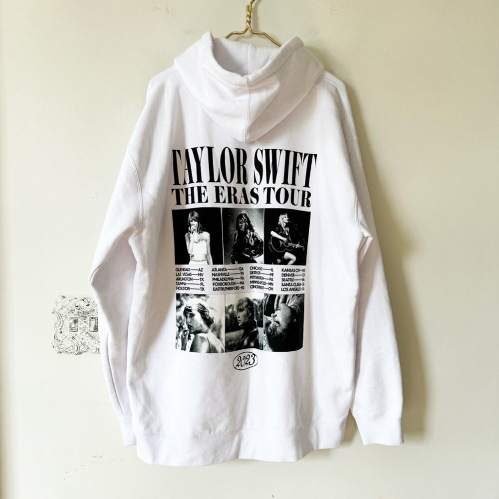 Taylor Swift The Eras Tour Official White and Black Collage Hoodie Sweatshirt XL - Picture 2 of 7